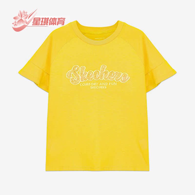 斯凯奇正品儿童运动圆领休闲短袖