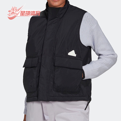 阿迪达斯女士保暖立领户外棉马甲