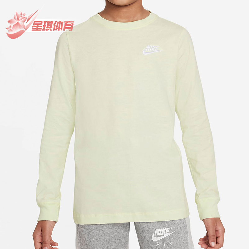 Nike/耐克SPORTSWEAR大童（男孩）长袖T恤纯棉针织小勾CZ1855-303