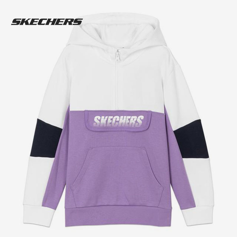 Skechers/斯凯奇正品春季新款儿童运动连帽套头卫衣L121G042