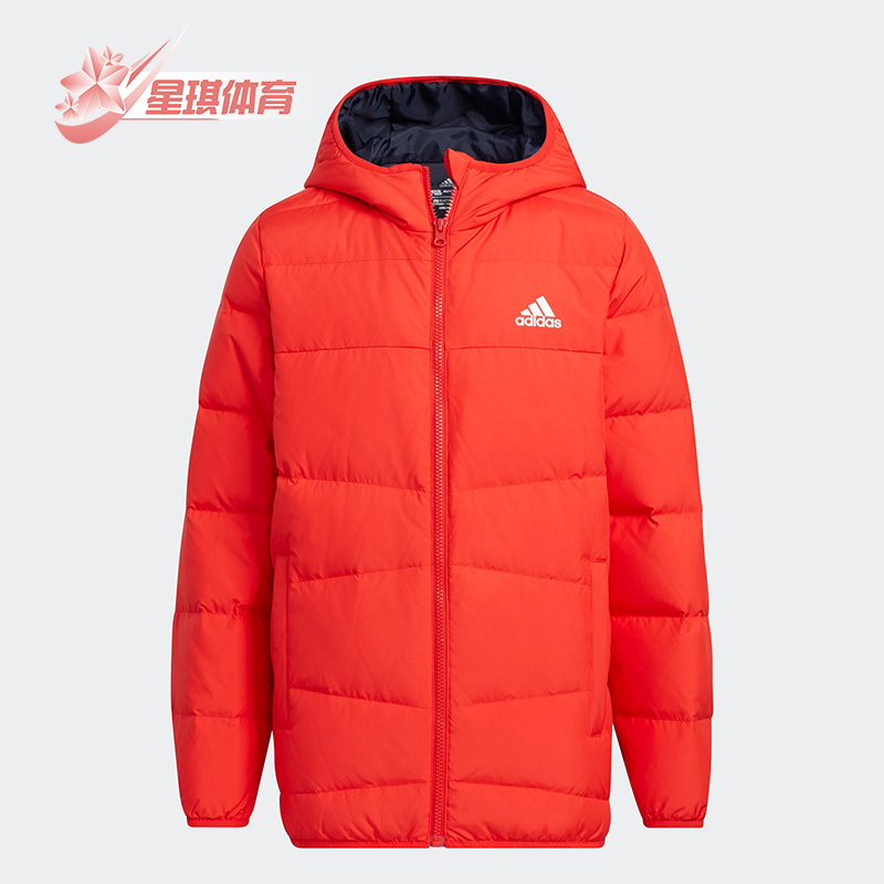 阿迪达斯儿童连帽轻薄保暖羽绒服