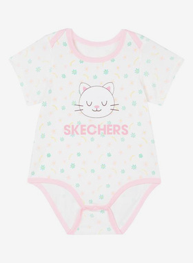 Skechers/斯凯奇正品夏季女童休闲透气运动针织连体衣L222G155
