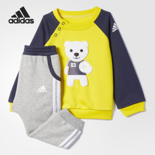 婴童小熊针织套装 Adidas 新款 阿迪达斯正品 运动休闲两件套CG0379