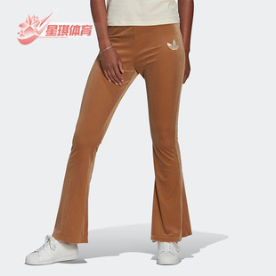 IB2036 三叶草针织女子夏休闲运动舒适喇叭裤 Adidas 阿迪达斯正品