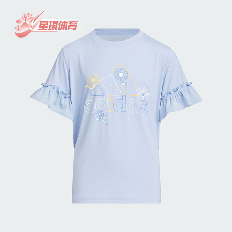 阿迪达斯大童运动短袖