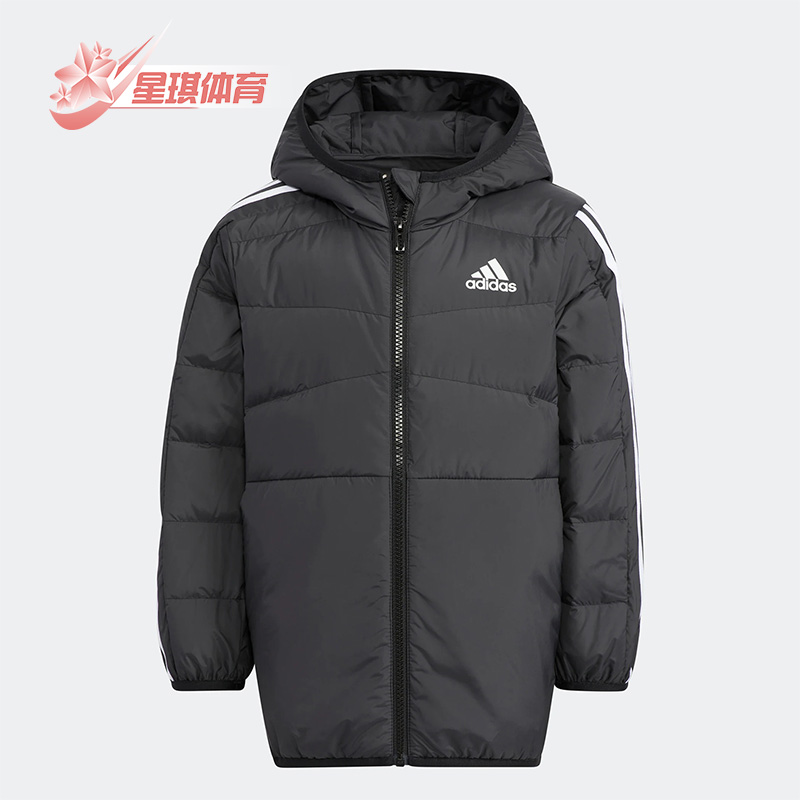 阿迪达斯小童连帽保暖运动羽绒服