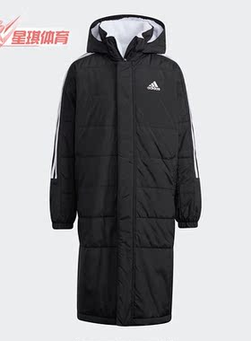 Adidas阿迪达斯正品新款冬季保暖大童运动休闲连帽梭织棉服H07272