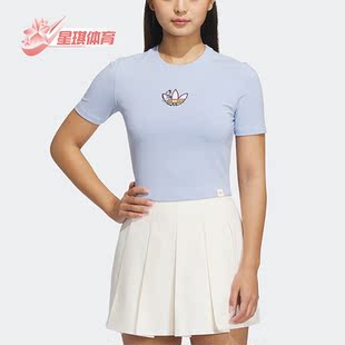 女子圆领运动短袖 三叶草夏季 T恤IP1775 阿迪达斯正品 Adidas