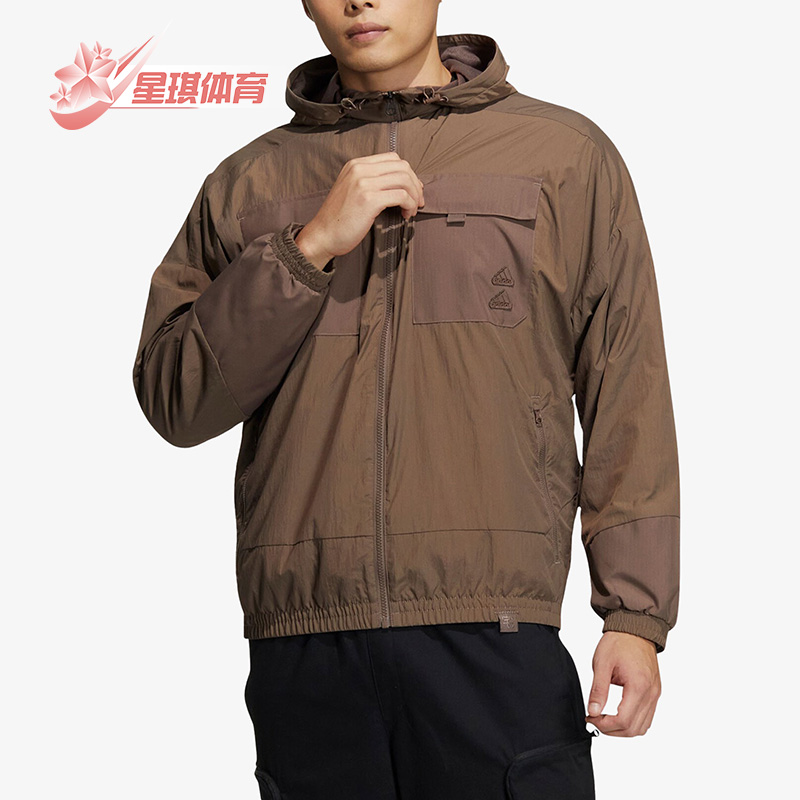 阿迪达斯男子加绒休闲连帽外套