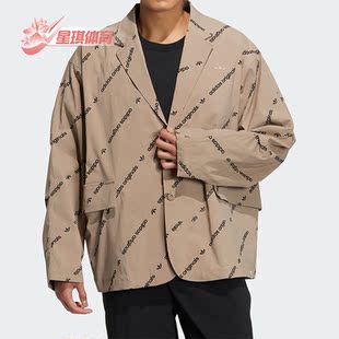 BLAZER男子西装 三叶草AOP 外套HU1240 阿迪达斯春季 Adidas