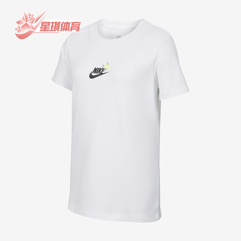 耐克大童女孩圆领柔软短袖T恤