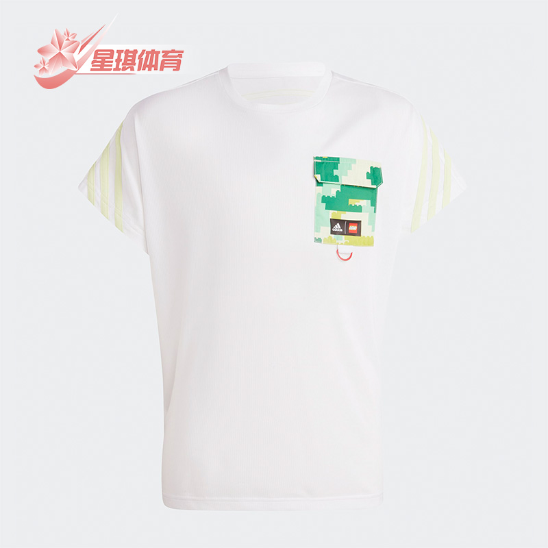 阿迪达斯正品大童运动短袖T恤