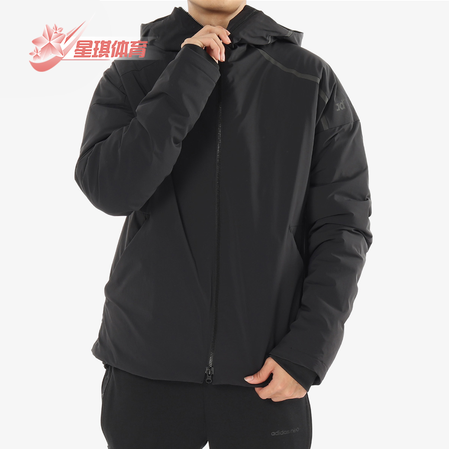 阿迪达斯正品男暖羽绒外运动