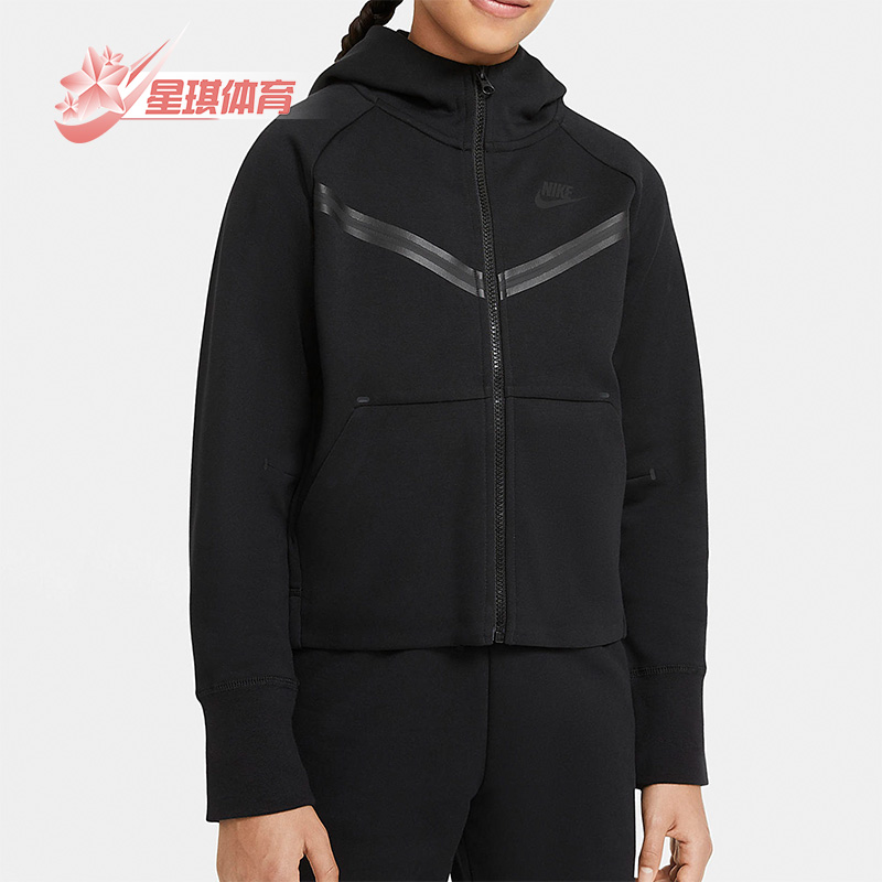 耐克大童连帽防风夹克拉链外套