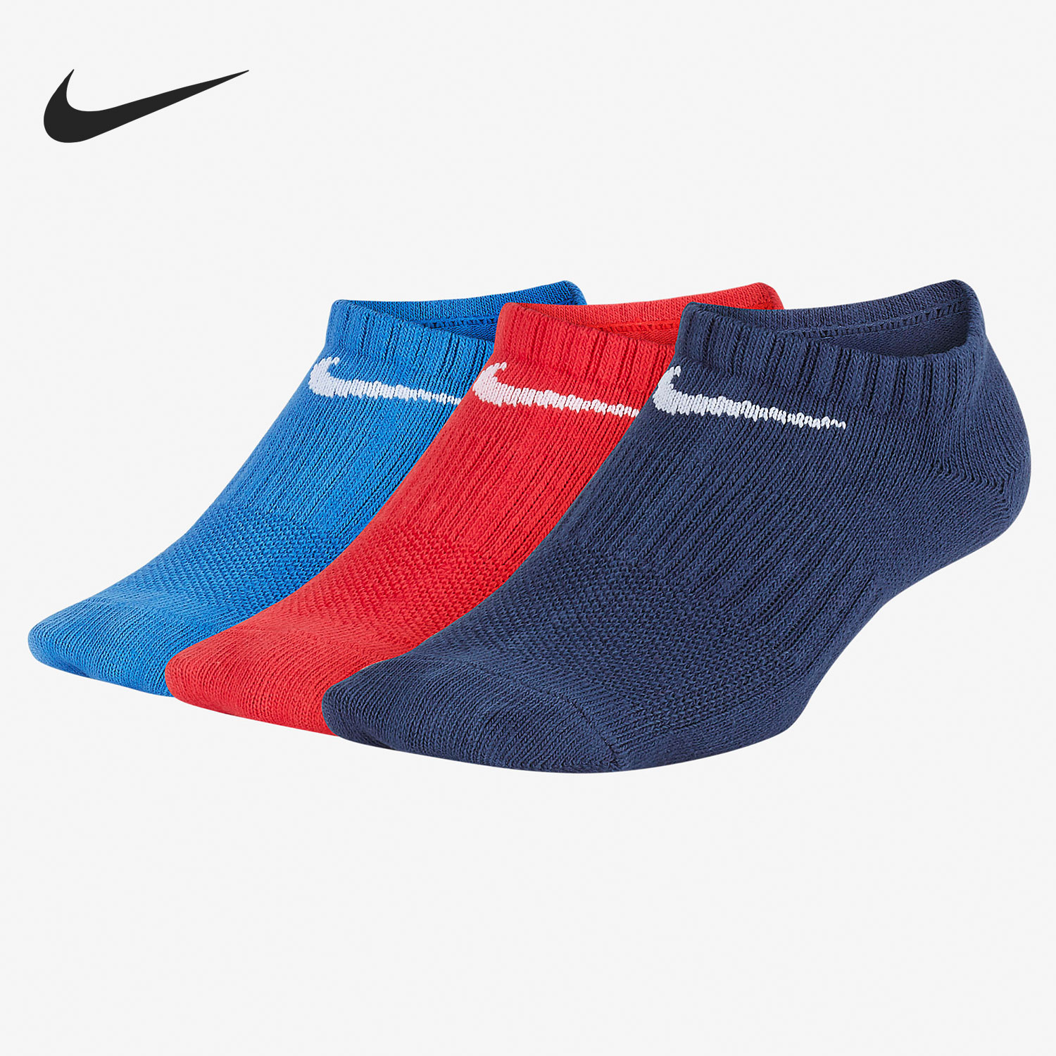 耐克透气短筒儿童运动袜三双装