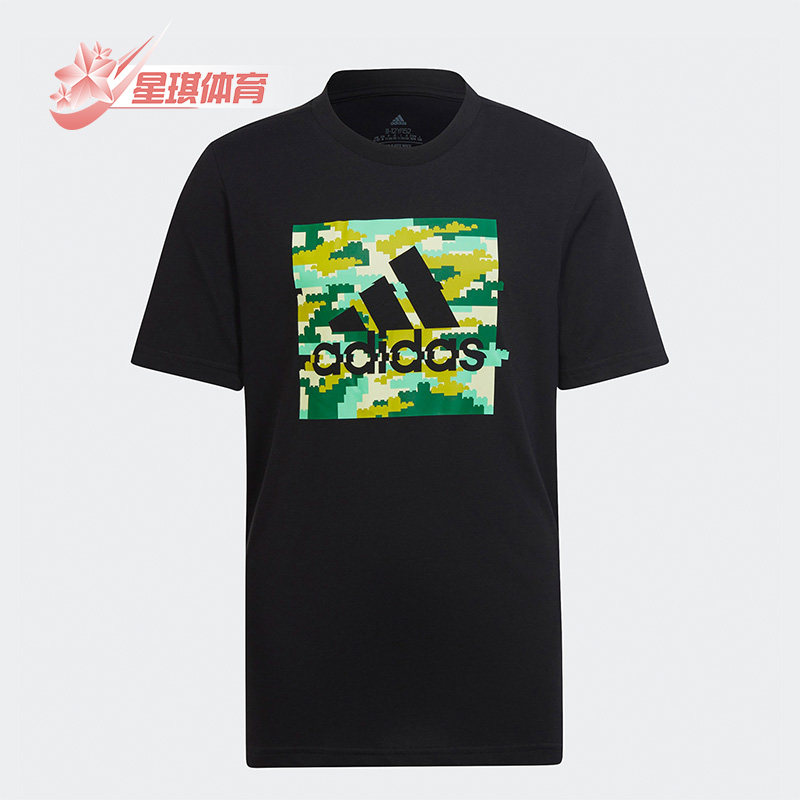 阿迪达斯正品大童休闲运动短袖