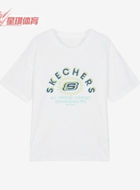 Skechers/斯凯奇正品时尚舒适休闲大童圆领运动短袖T恤 L222K064