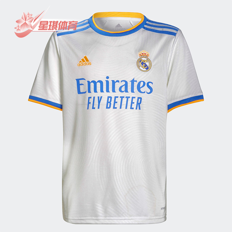 阿迪达斯大童足球运动短袖T恤