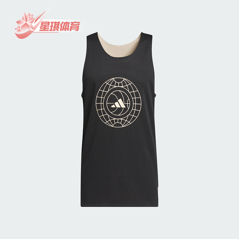 阿迪达斯男士双面穿运动背心