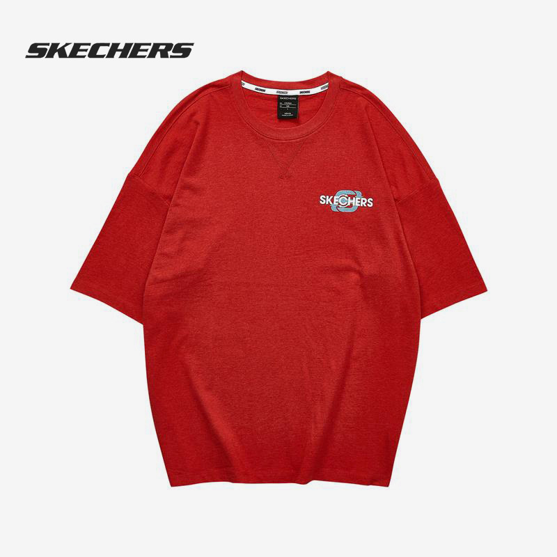 斯凯奇正品男子圆领短袖运动t恤