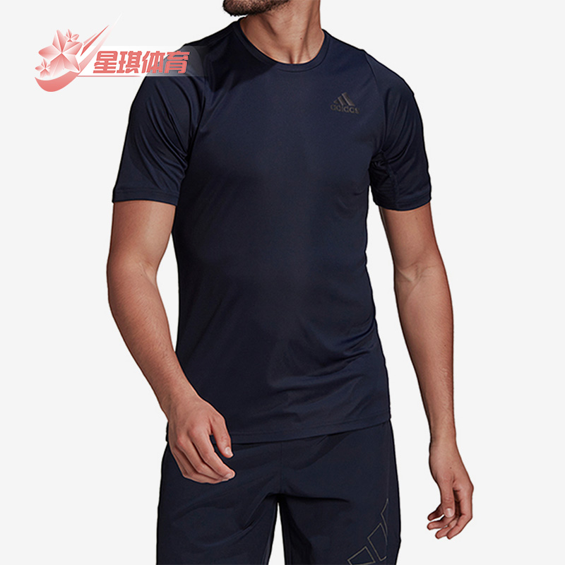 阿迪达斯夏男跑步运动短袖T恤