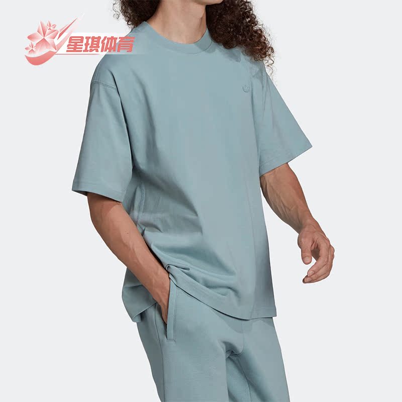 阿迪达斯夏男圆领透气短袖T恤