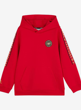 Skechers/斯凯奇正品新款男童针织休闲连帽套头卫衣L123B005