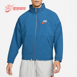 DM5286 Nike 男子复古格子运动休闲立领夹克外套 新款 407 耐克正品