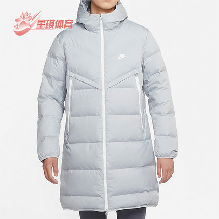 Nike/耐克正品休闲男子中长款运动保暖防风连帽羽绒服 DD6789-077