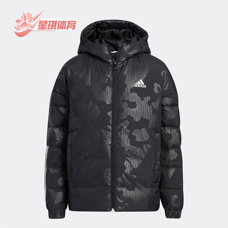 阿迪达斯儿童连帽运动衣服羽绒服