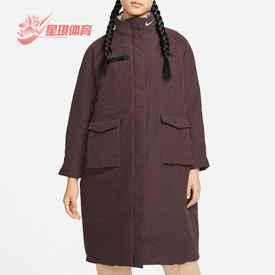 耐克女子中长款保暖棉服