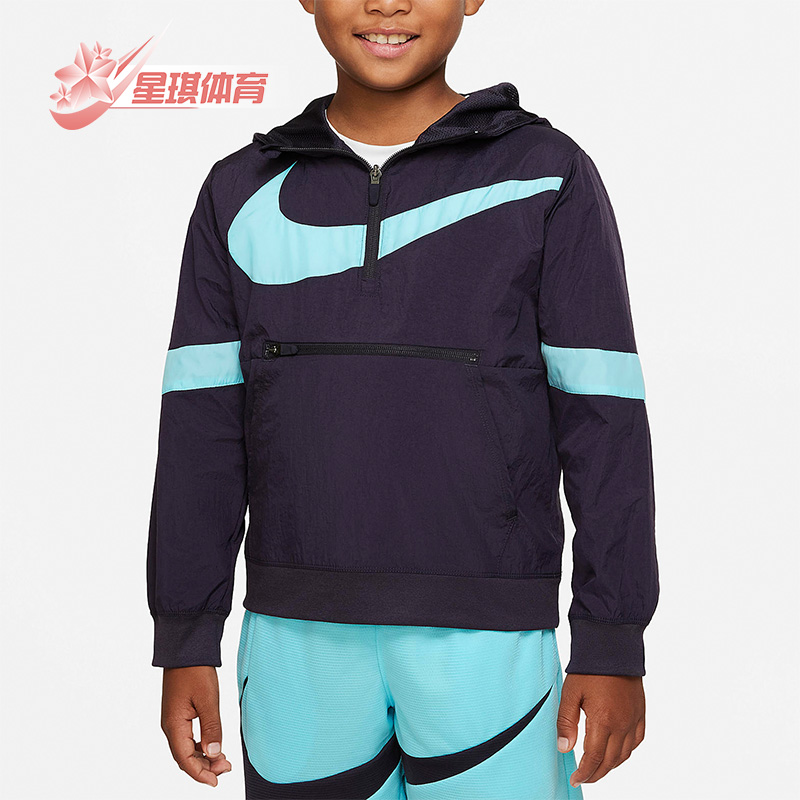 耐克运动大童连帽防风宽松卫衣