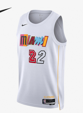 Nike/耐克正品迈阿密热火队DRI-FIT  男子篮球球衣 DO9599-100