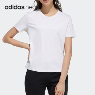 阿迪达斯正品 休闲短袖 NEO 新款 女子宽松运动T恤GP5410 夏季 Adidas