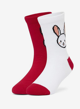 Skechers/斯凯奇正品春季儿童运动透气休闲中筒袜两双L123K006