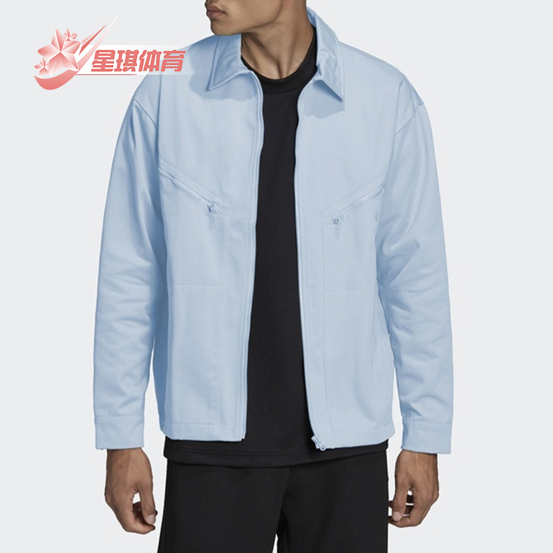 阿迪三叶草男子休闲工装拉链夹克