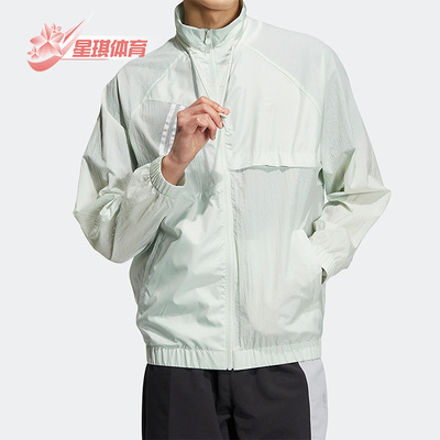 阿迪达斯男女防风运动立领夹克