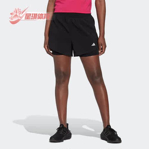 女梭织运动健身短裤阿迪达斯正品