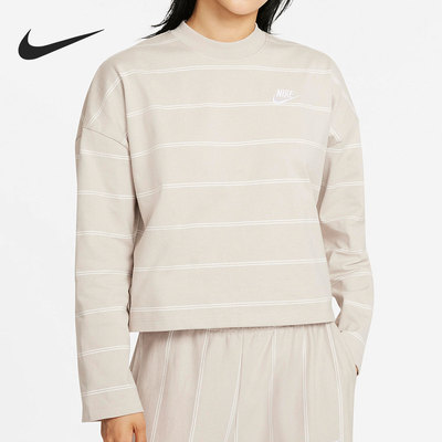 耐克女子条纹运动长袖T恤