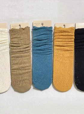 韩国东大门MARCA中筒袜女镂空网眼透气时尚无后跟夏季薄款长袜子