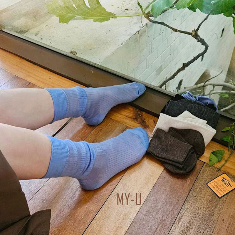 夏季微透中长筒袜Aileen羊毛微透