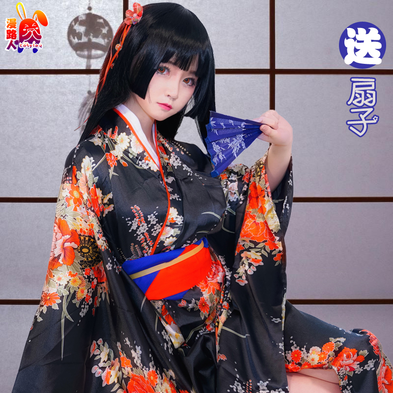 地獄少女閻魔愛cosplay服裝女動漫cos服全套和服手鏈假發鞋子包郵