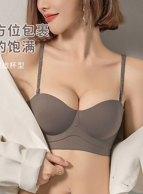 彩婷内衣女夏薄款小胸聚拢可拆卸肩带美背无感光面文胸B杯8176