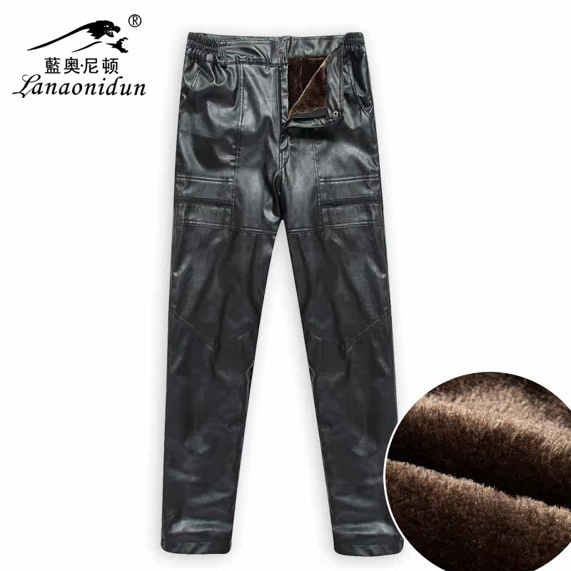 Pantalon cuir homme droit pour hiver - Ref 1482211 Image 3