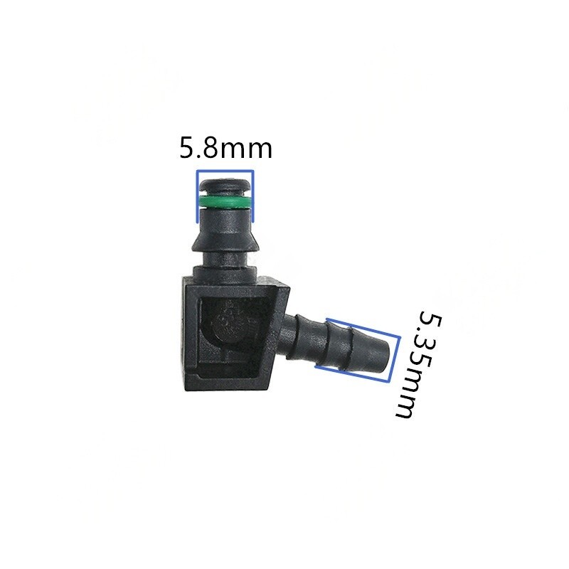 塑料黑色 45度 迷你小2通柴油回油管小接头二通燃油管快速转接头