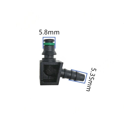 塑料黑色 45度 迷你小2通柴油回油管小接头二通燃油管快速转接头
