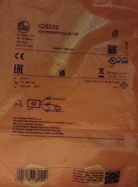 德国原装抗电磁干 IFM易福门接近开关 IGS232议价