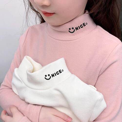 女童半高领打底衫秋冬款德绒保暖