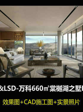c659CCD&LSD万科660㎡棠樾湖之墅豪宅别墅效果图CAD施工图纸实景