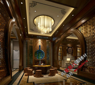 高清效果室内设计 风格 z10别墅跃层样板间楼中楼中式 禅意新中式